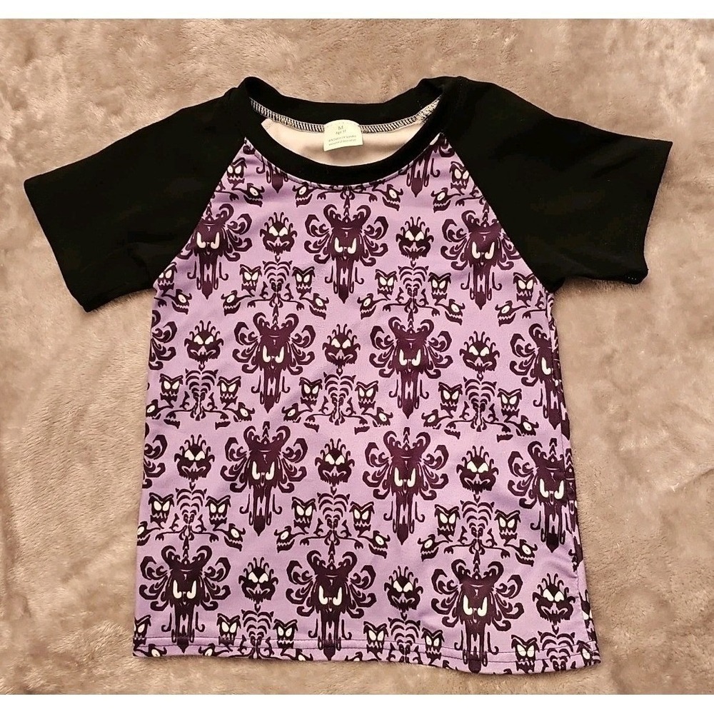 Toddler Boy's 3T Haunted Mansion Purple Wallpaper Ragland Shirt